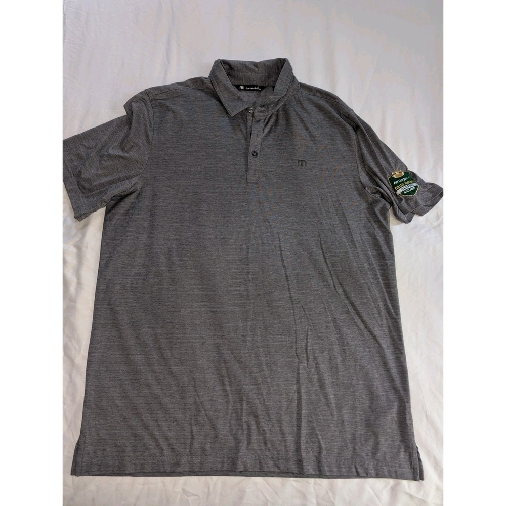 Travis Mathew‎ Men's XL College Football Classic Gray Short Sleeve Polo Shirt